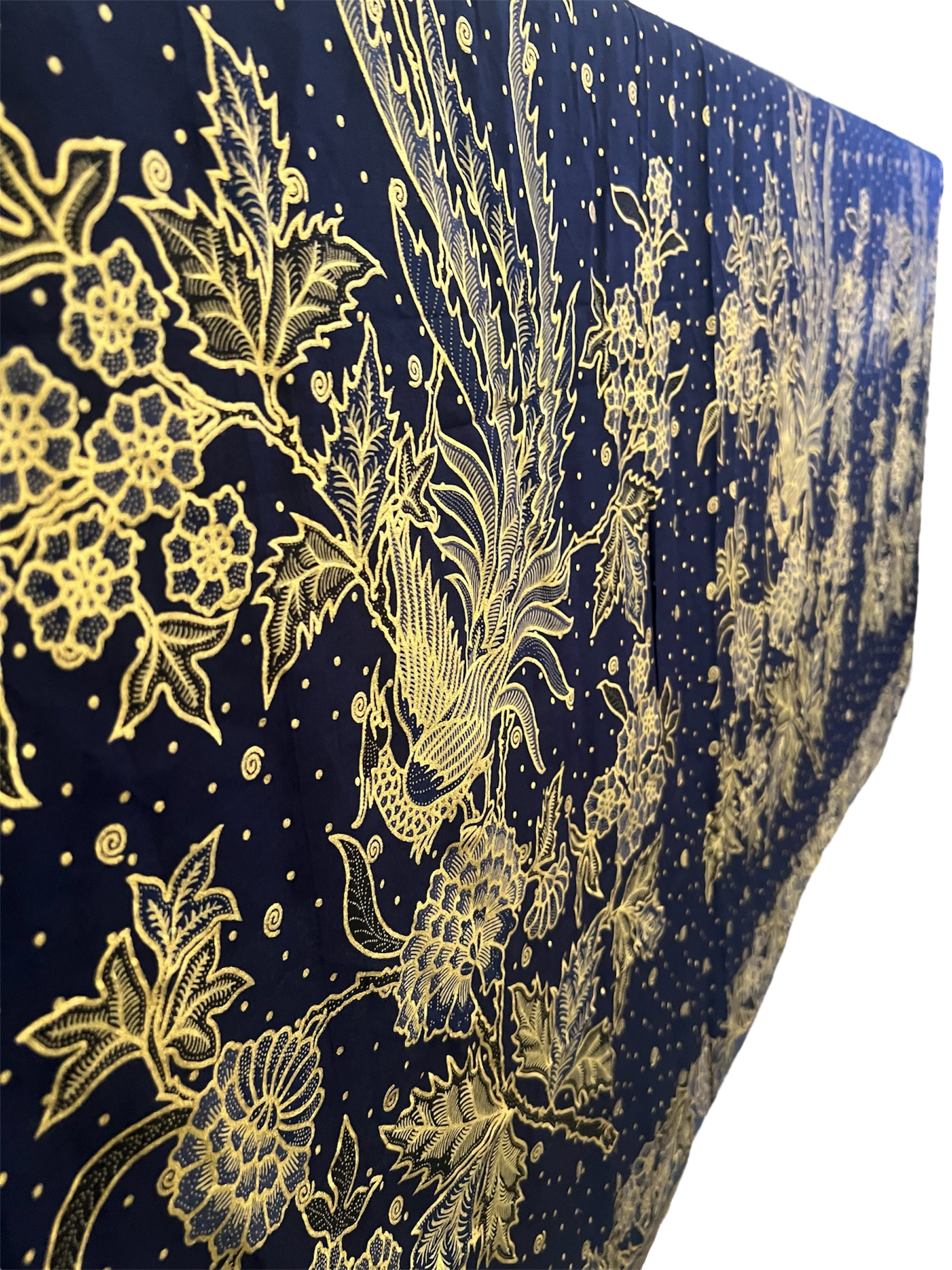 Silk Indonesian Batik - Navy