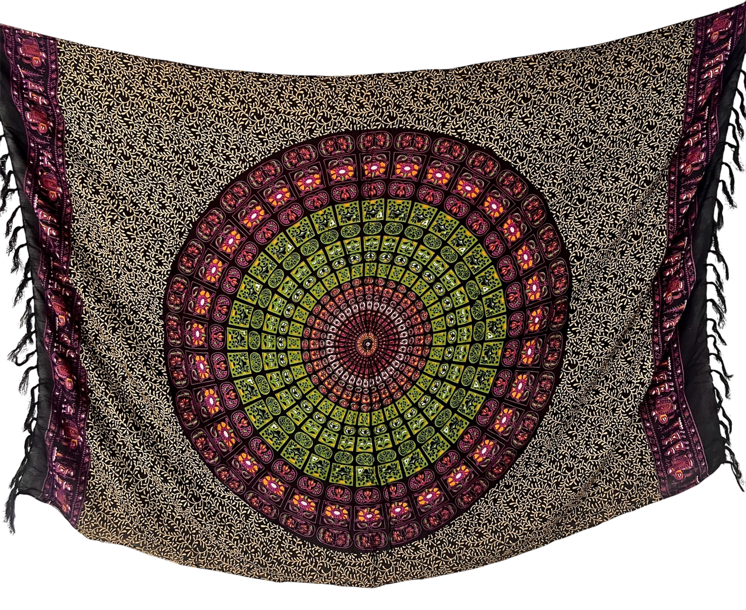 Purple & Green Mandala - Beach Sarong