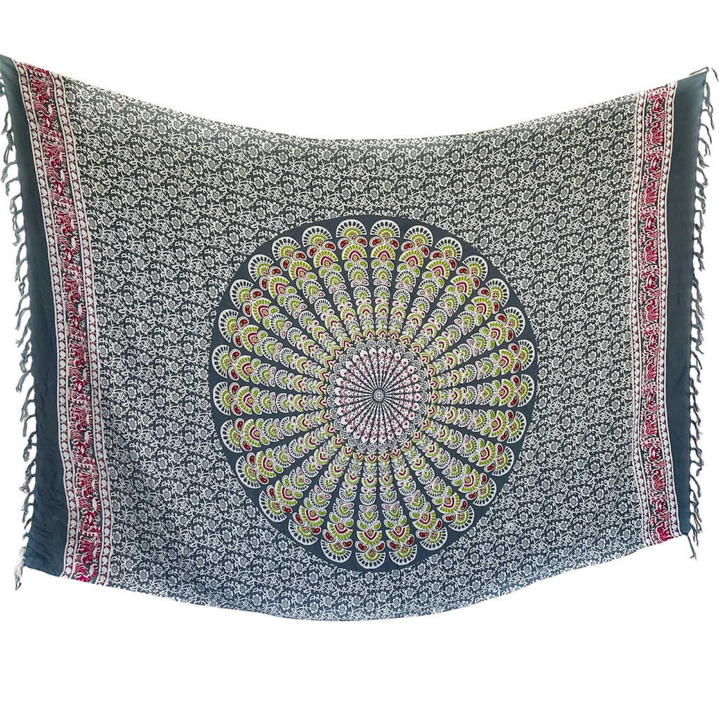 Grey Mandala - Beach Sarong