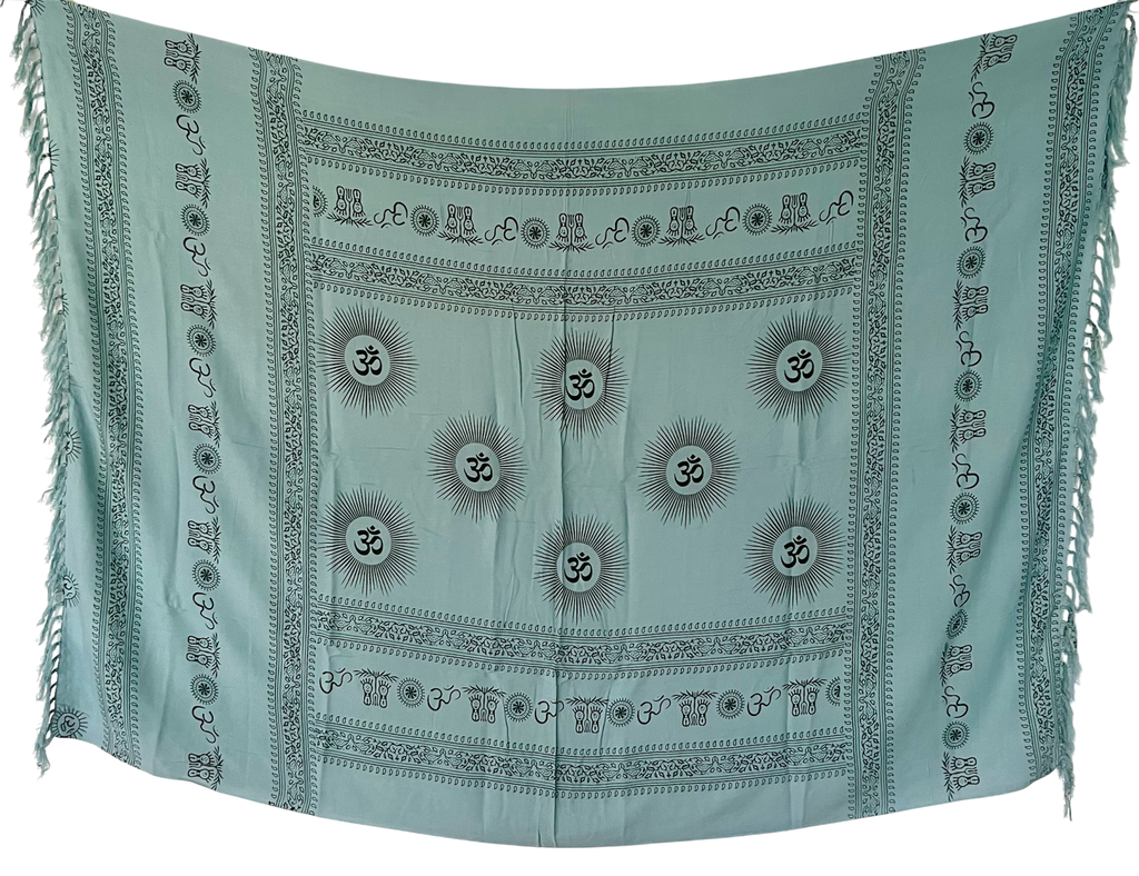 Blue Om Print - Beach Sarong