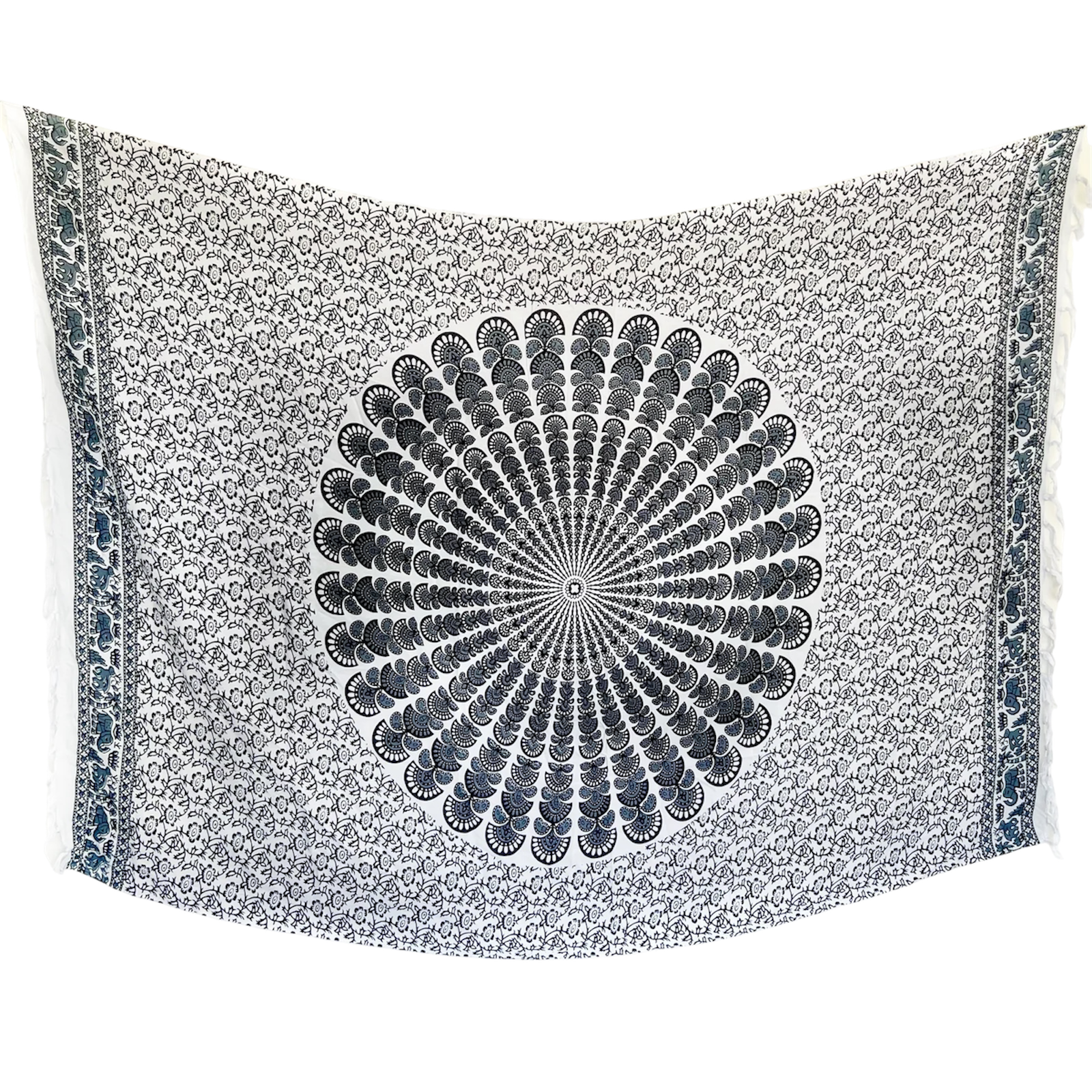 Greyscale Mandala - Beach Sarong