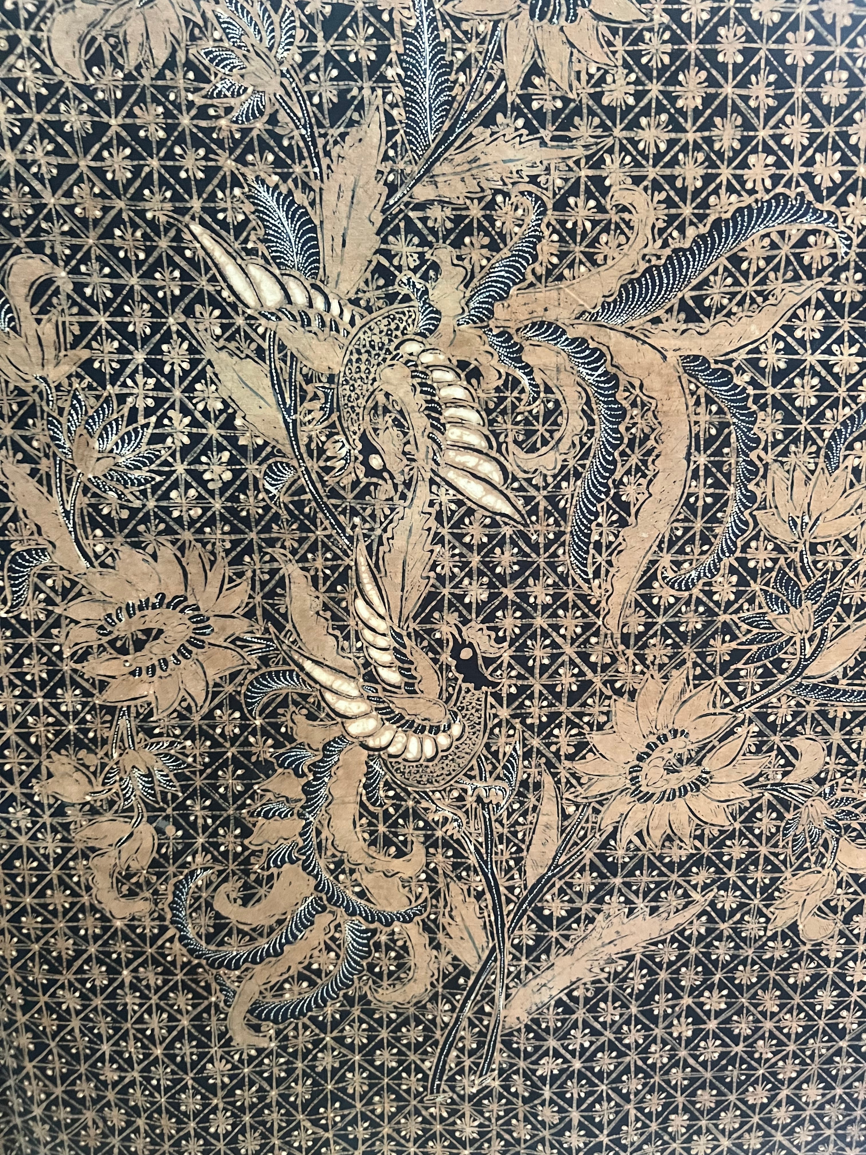 Vintage Indonesian Batik - Navy Bird