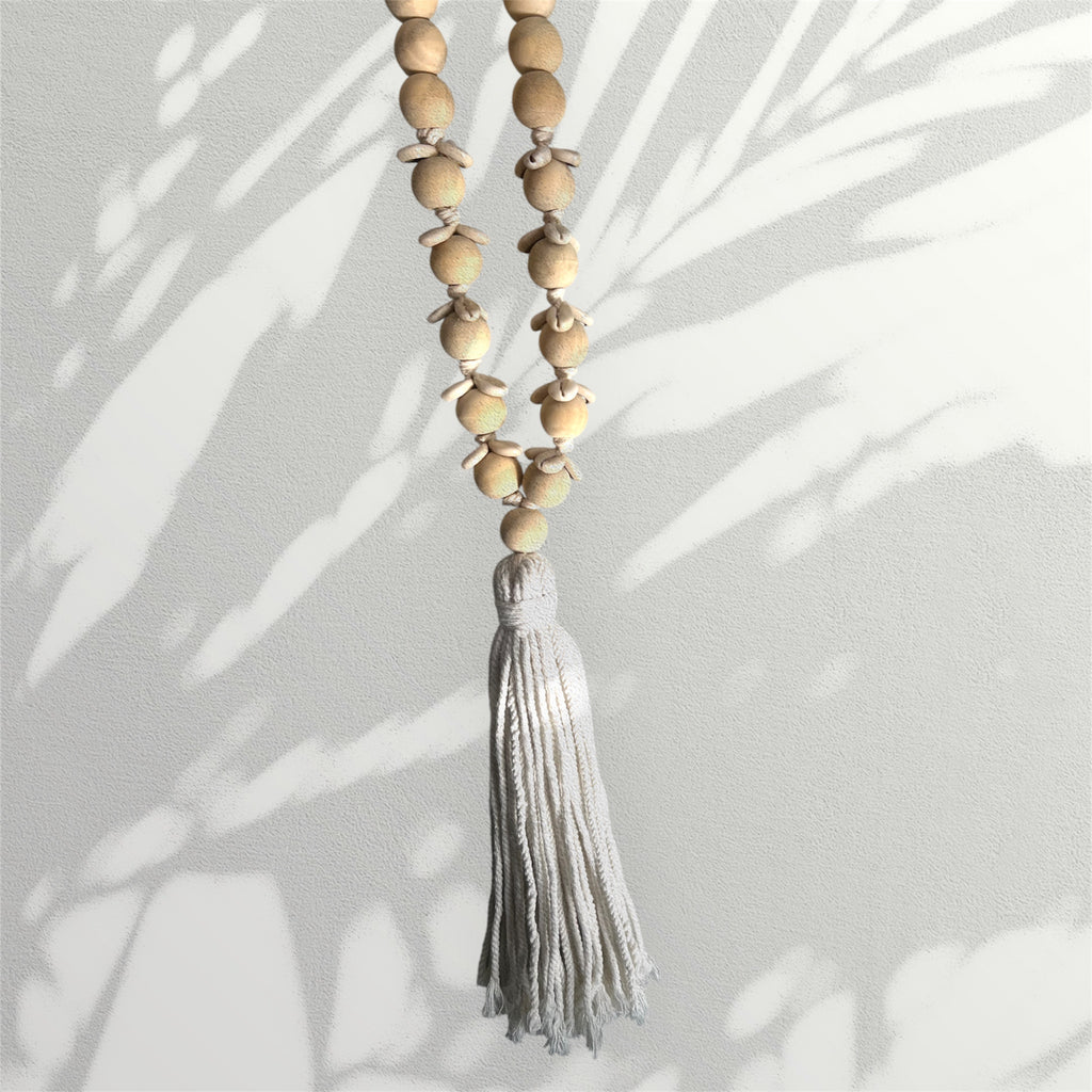 Coastal Wooden Bead & Shell Garland