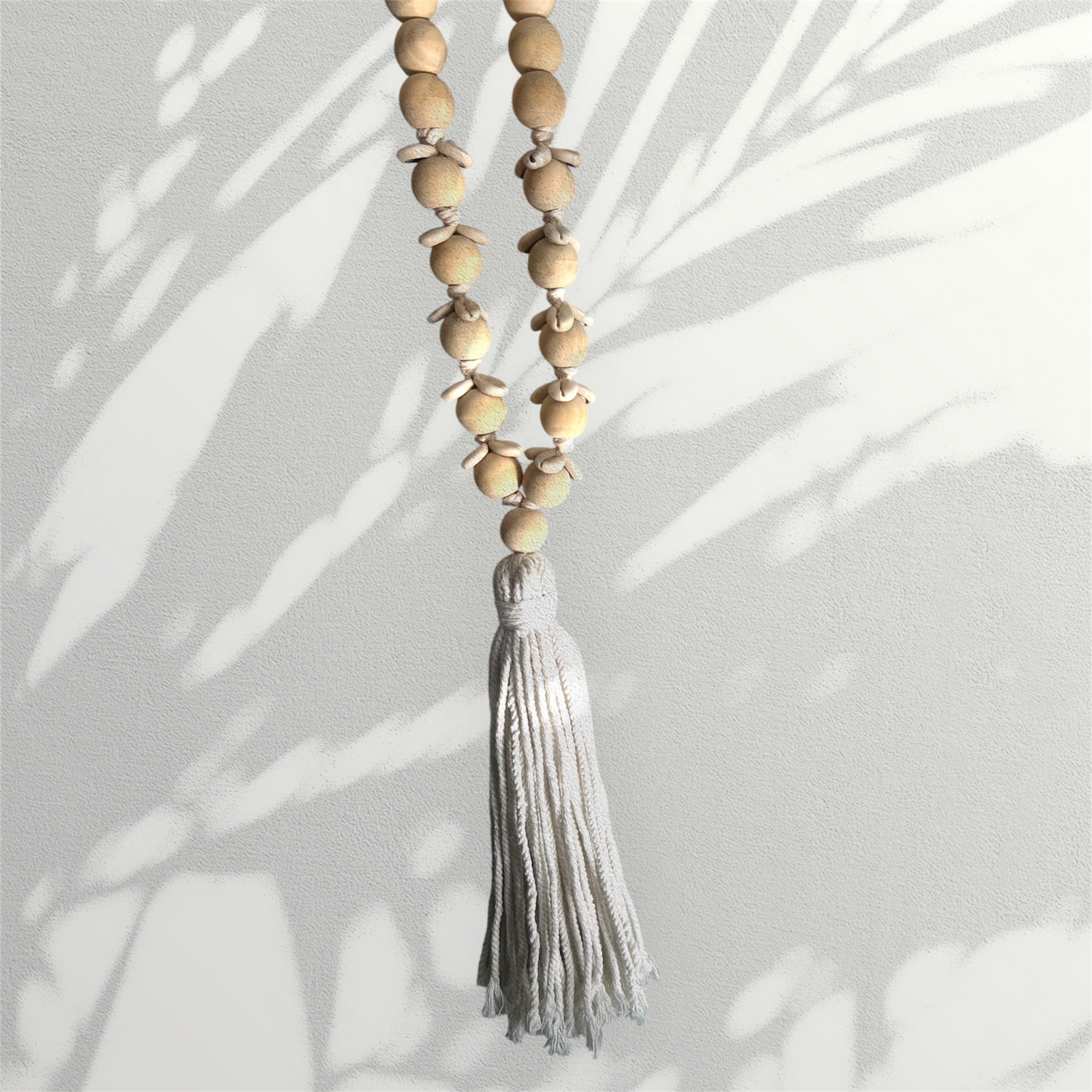 Coastal Wooden Bead & Shell Garland