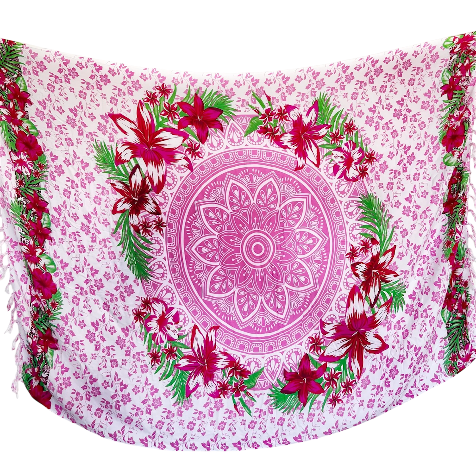 Pink Floral Mandala - Beach Sarong