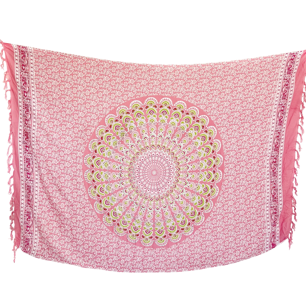 Pink Sequin Mandala - Beach Sarong