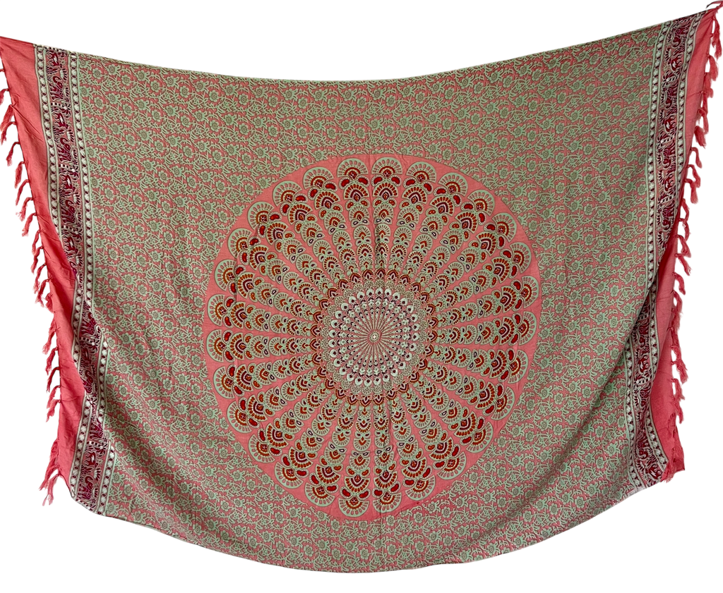 Pastel Pink & Blue Mandala - Beach Sarong