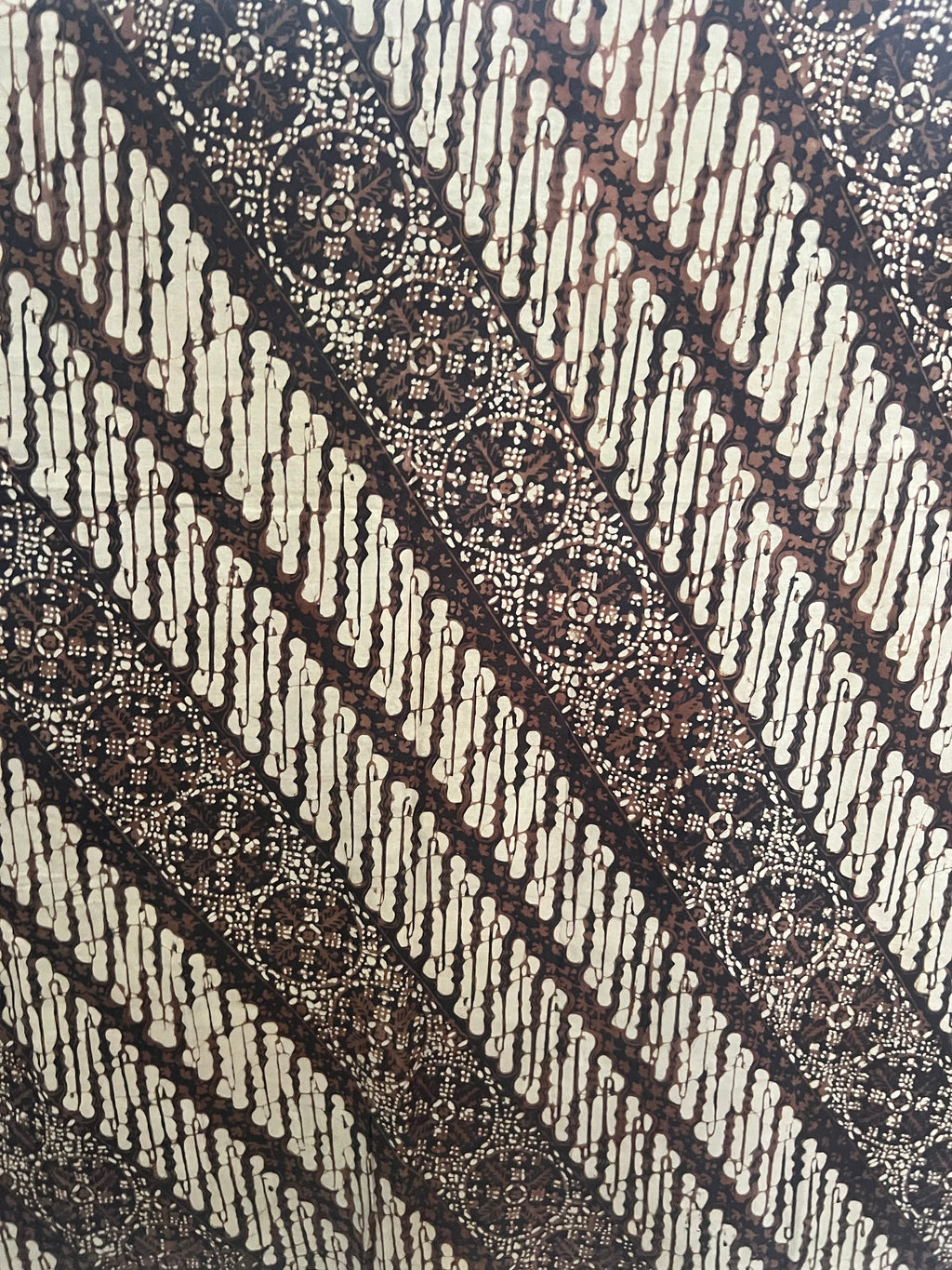 Vintage Indonesian Batik - Brown & Cream