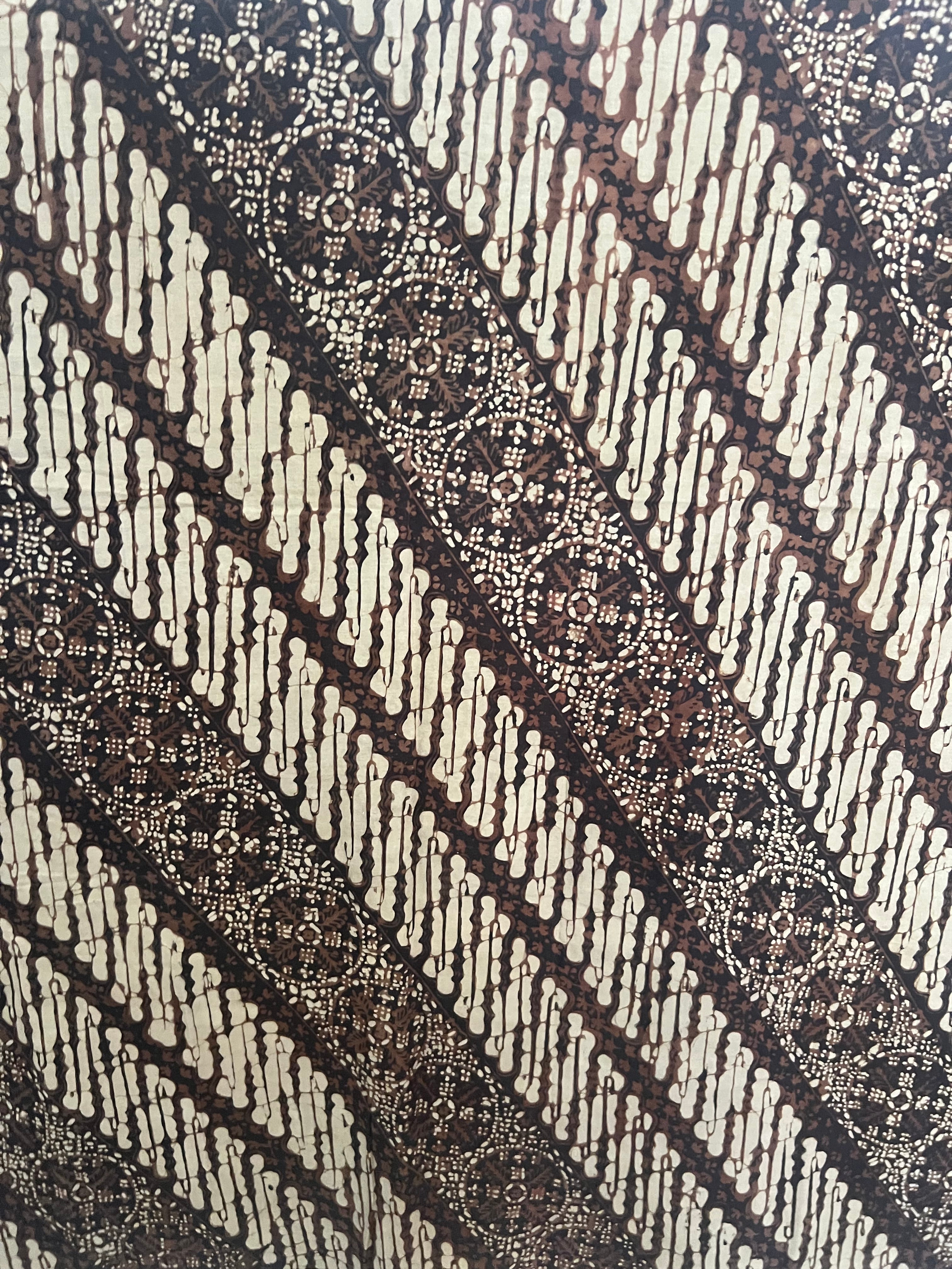 Vintage Indonesian Batik - Brown & Cream
