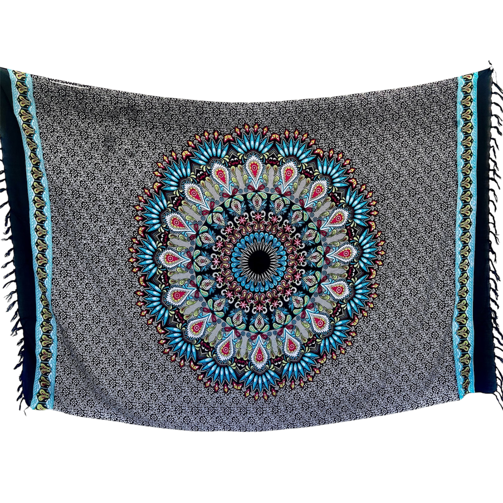 Black & Blue Mandala - Beach Sarong