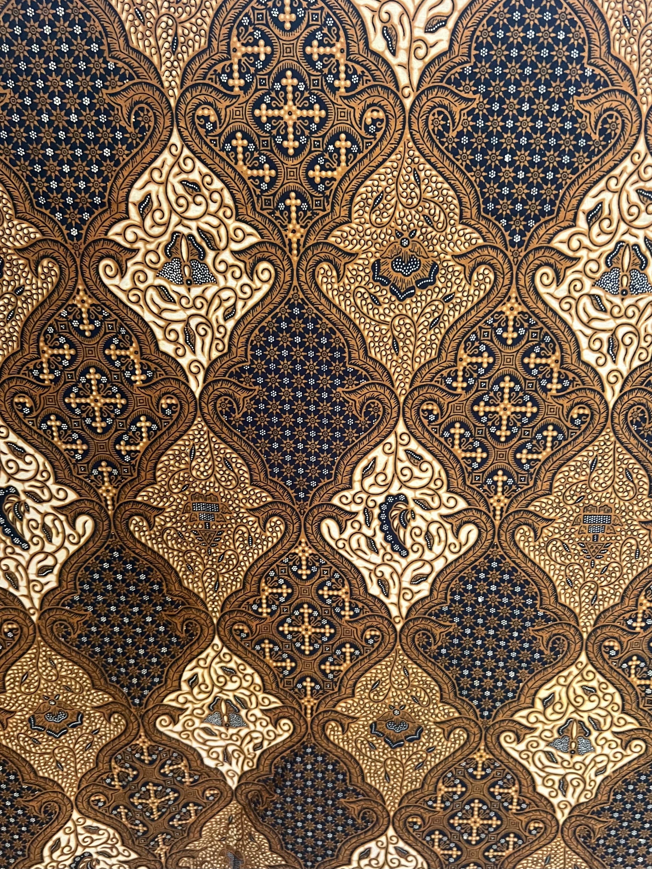 Vintage Indonesian Batik - Gold