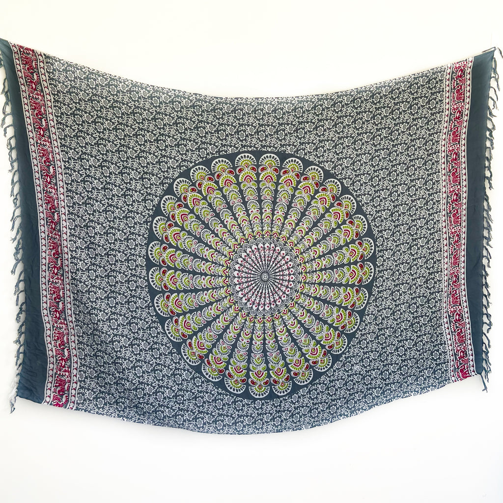 Grey Mandala - Beach Sarong