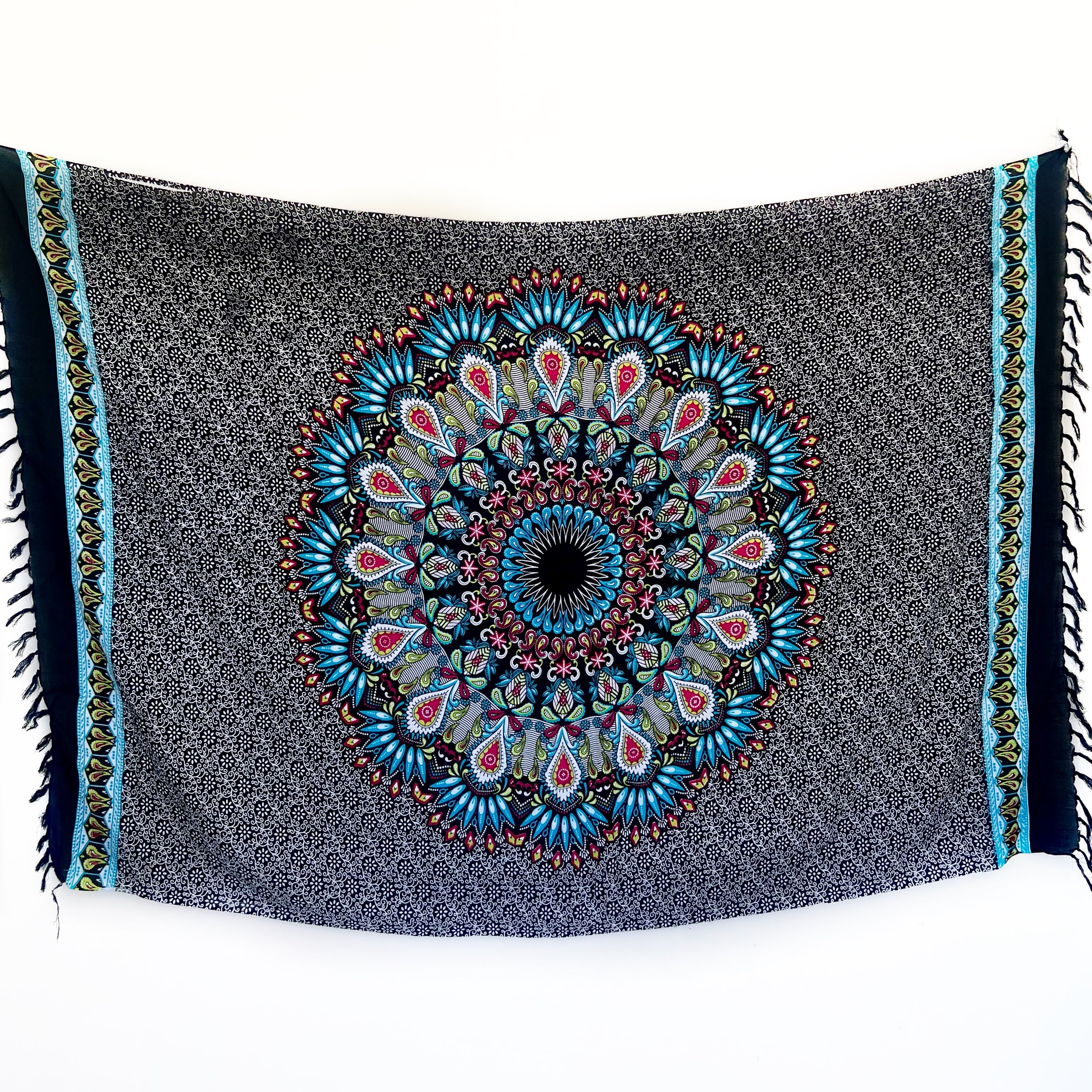 Black & Blue Mandala - Beach Sarong