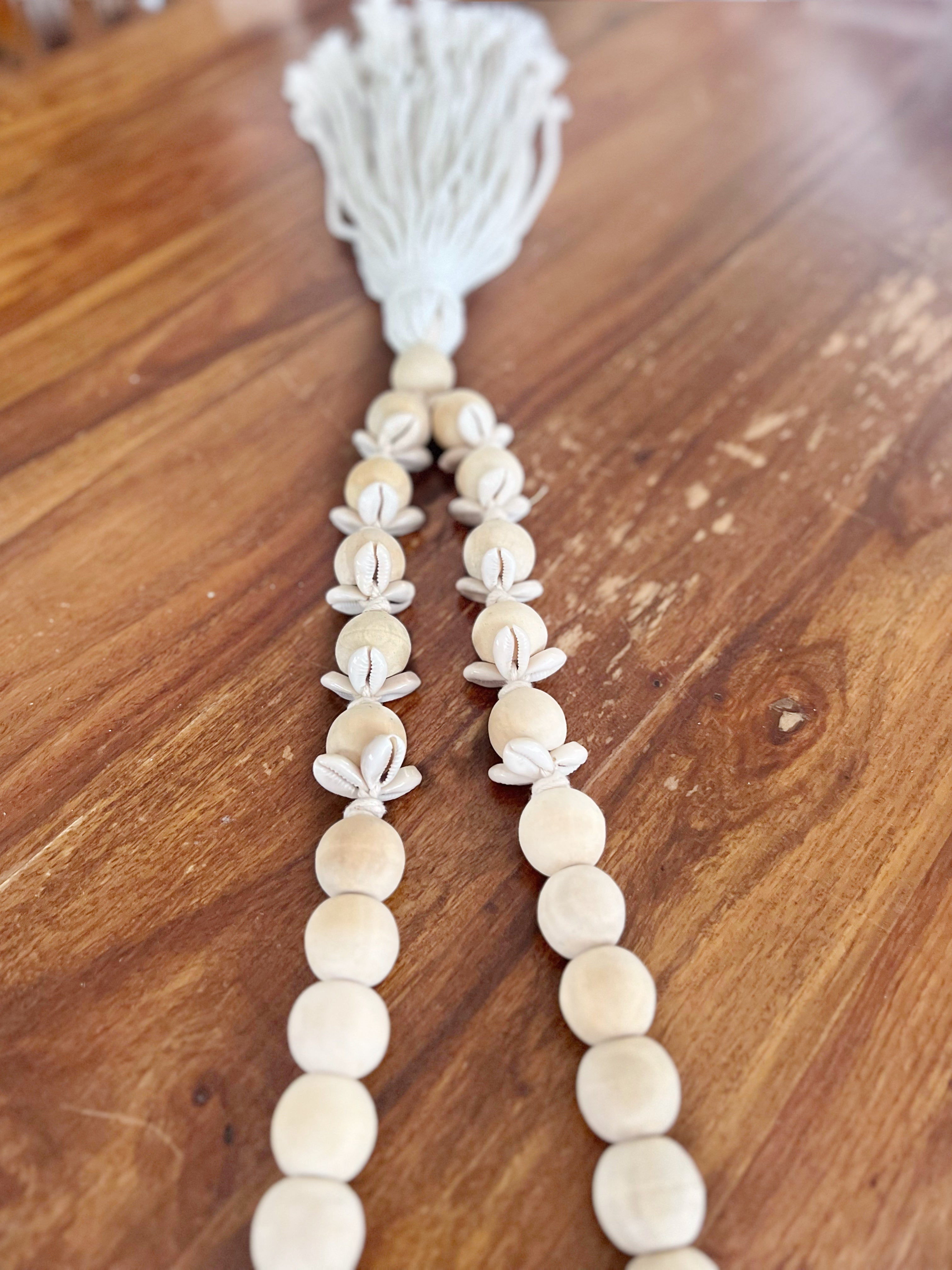 Coastal Wooden Bead & Shell Garland