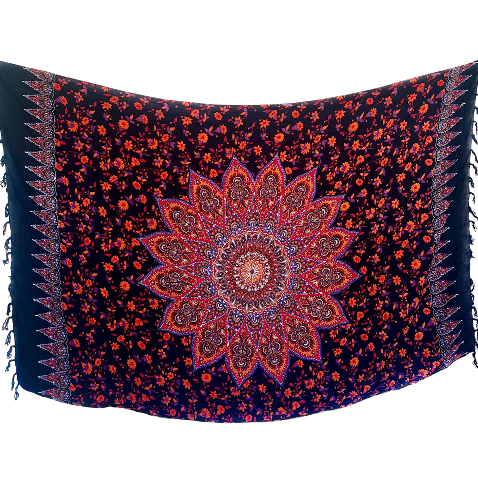 Black & Orange Mandala - Beach Sarong