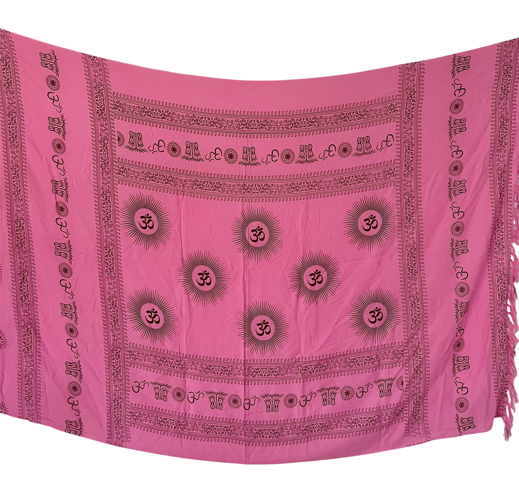 Pink Om Print - Beach Sarong
