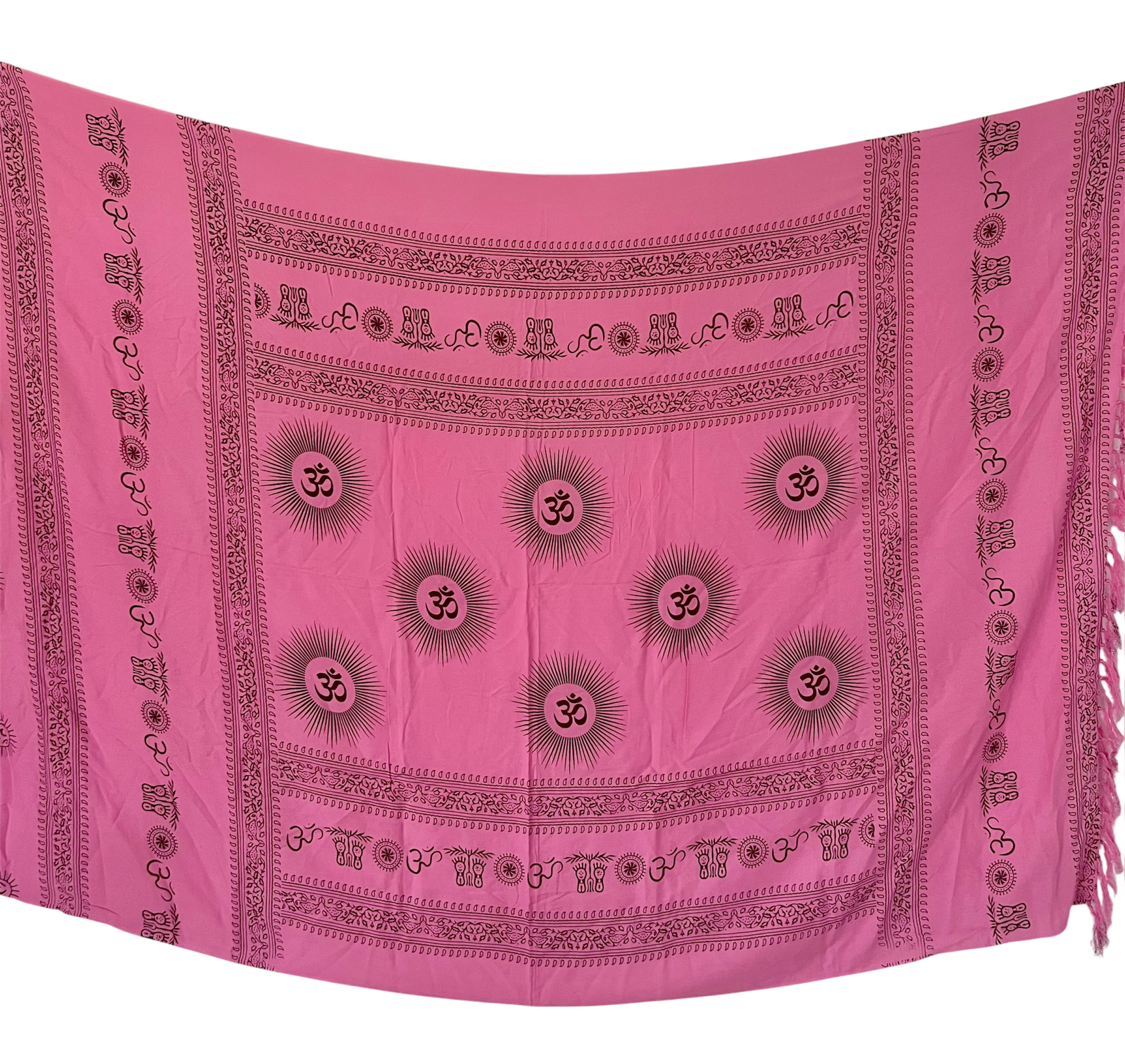 Pink Om Print - Beach Sarong