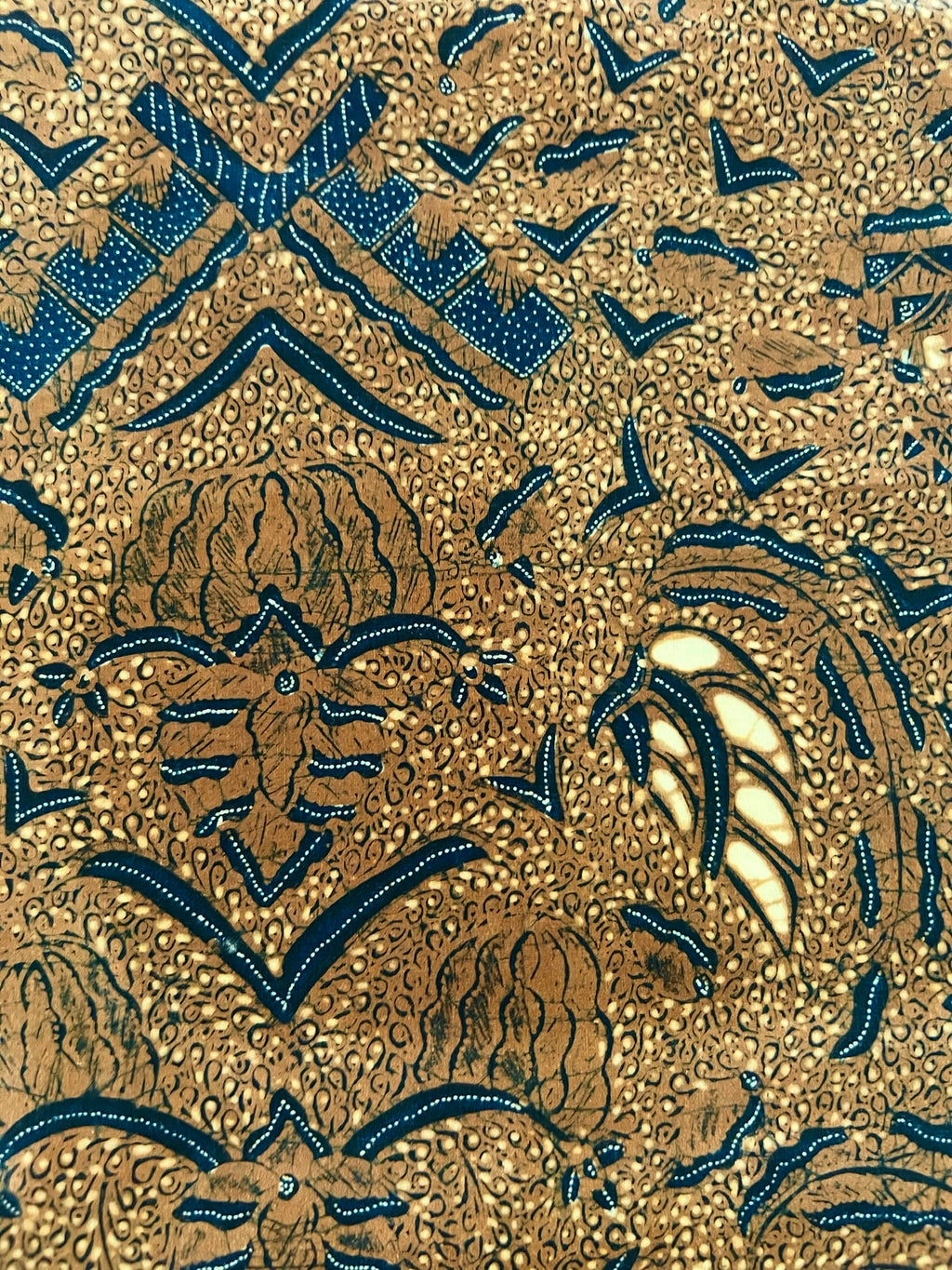 Vintage Indonesian Batik - Golden Brown