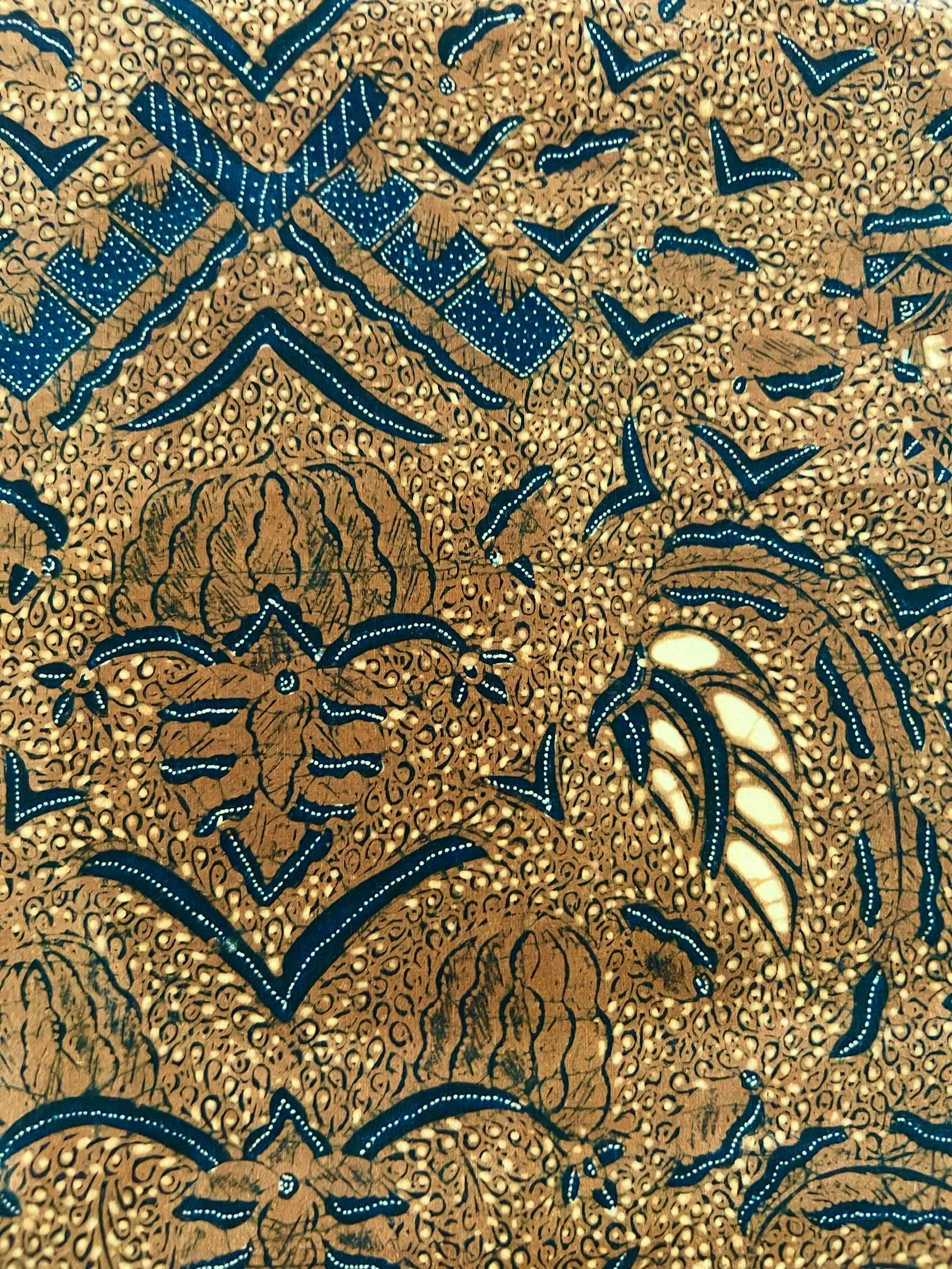 Vintage Indonesian Batik - Golden Brown