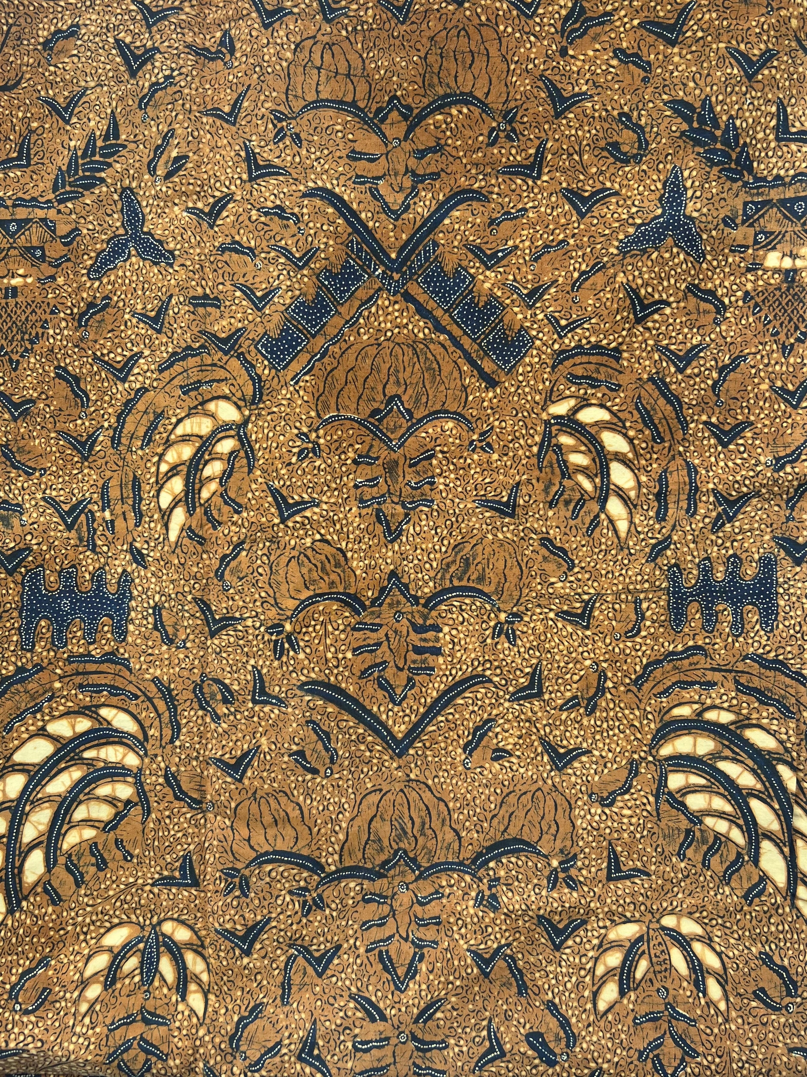 Vintage Indonesian Batik - Golden Brown