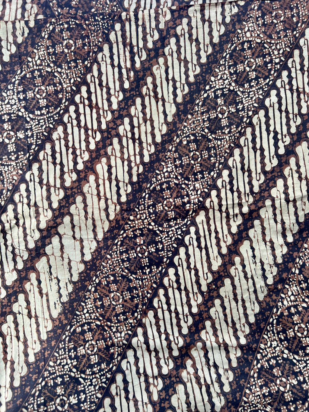 Vintage Indonesian Batik - Brown & Cream