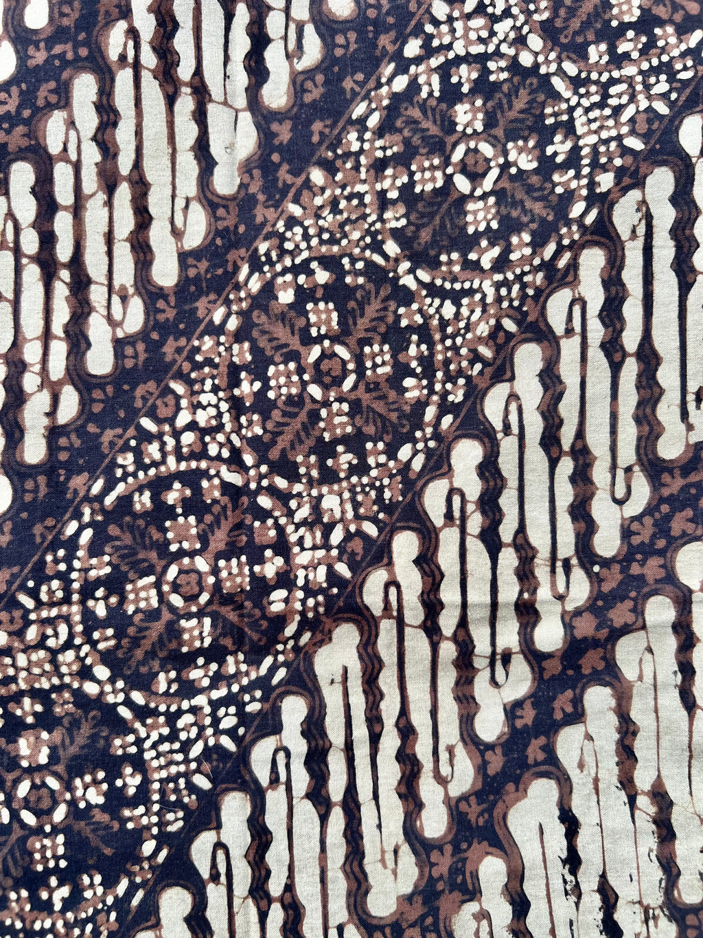 Vintage Indonesian Batik - Brown & Cream