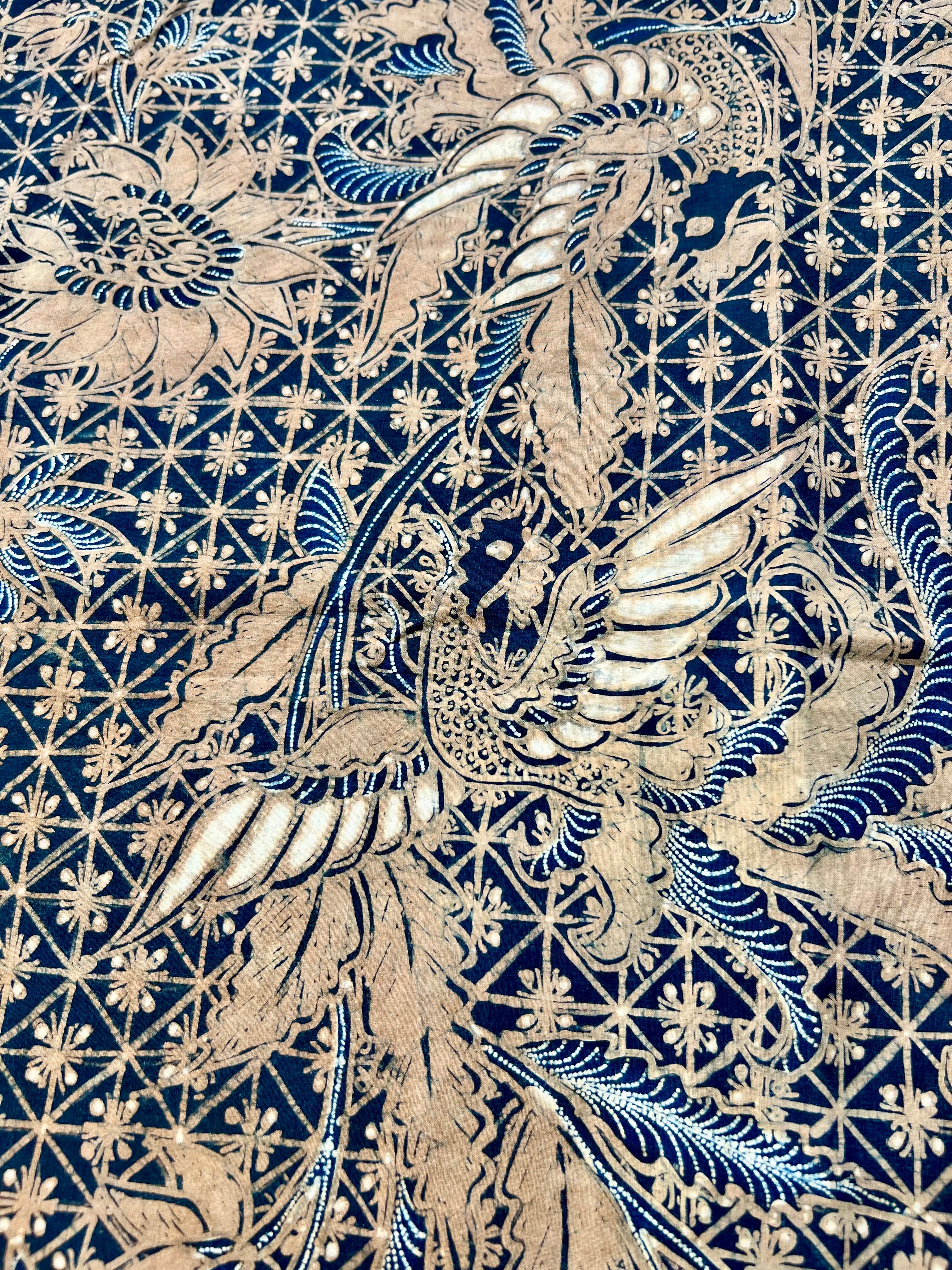 Vintage Indonesian Batik - Navy Bird