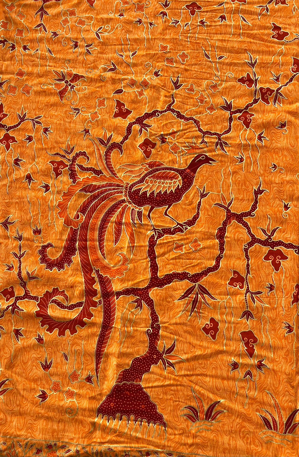Silk Indonesian Batik - Orange