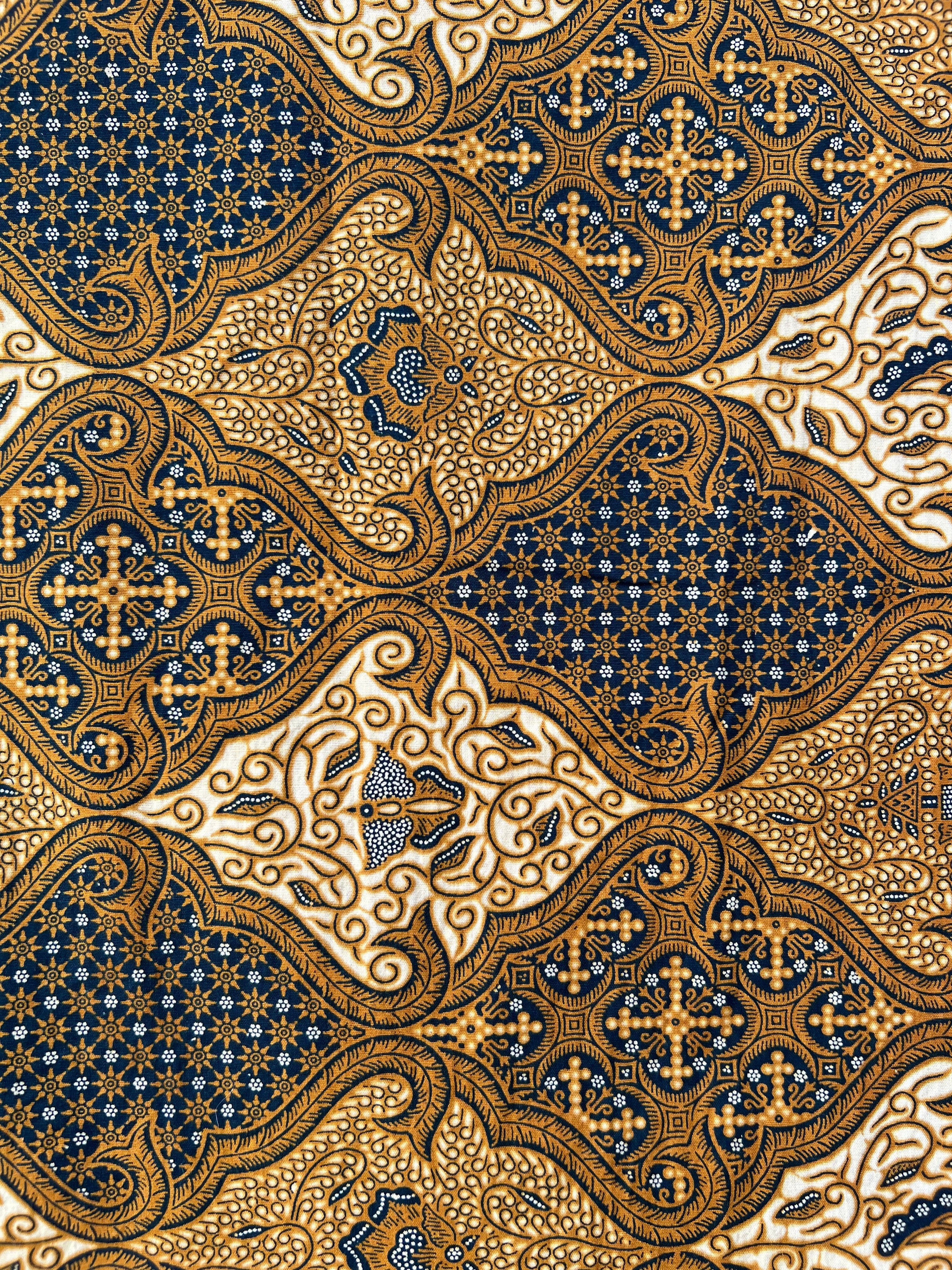 Vintage Indonesian Batik - Gold