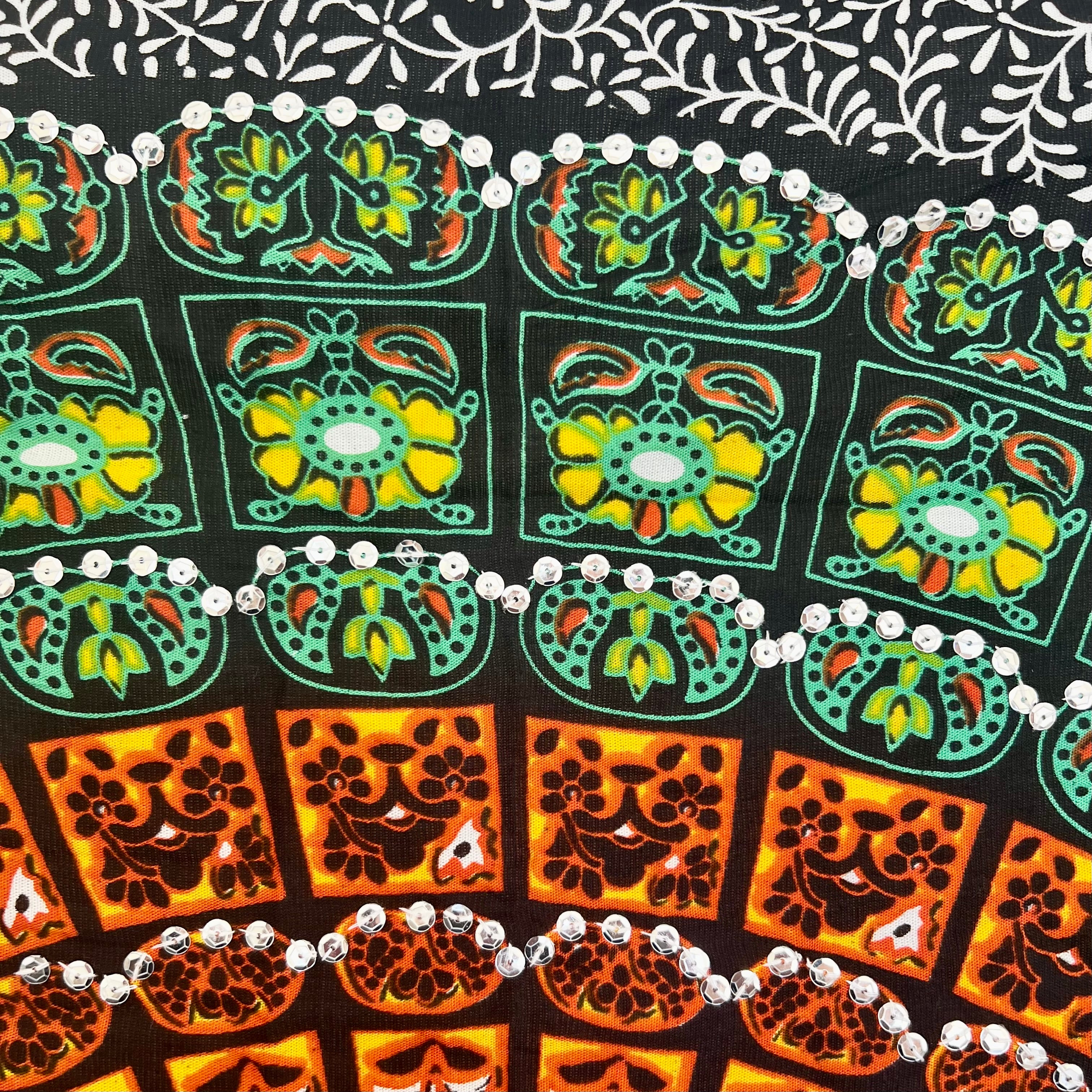Green Sequin Mandala - Beach Sarong