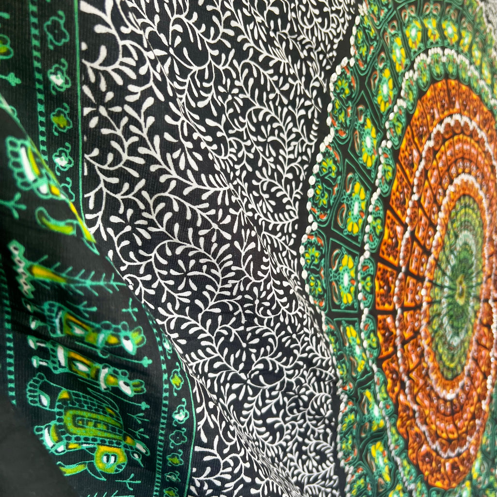 Green Sequin Mandala - Beach Sarong