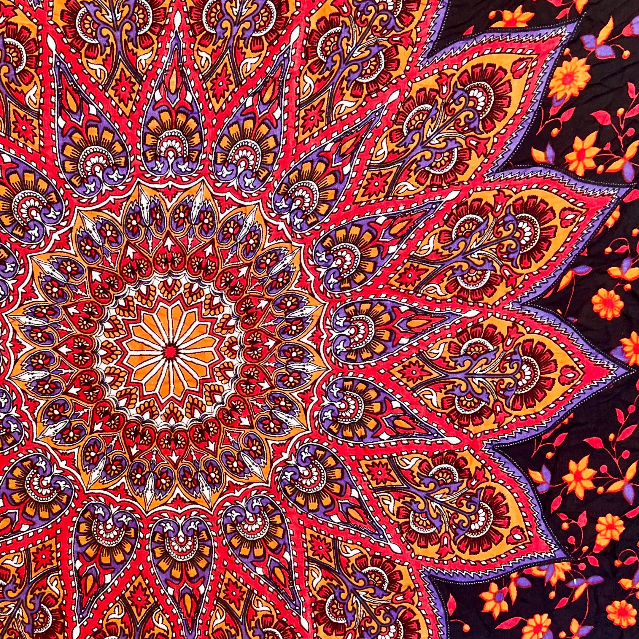 Black & Orange Mandala - Beach Sarong