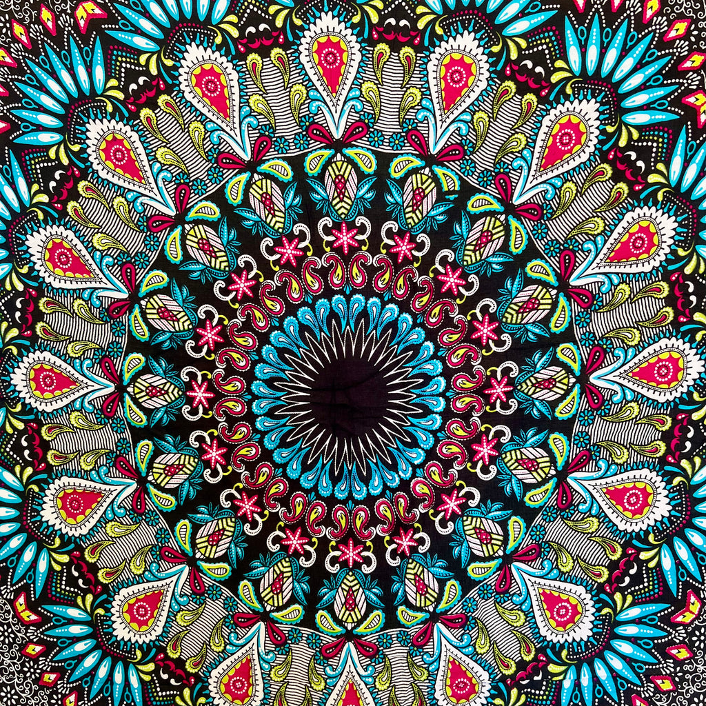 Black & Blue Mandala - Beach Sarong