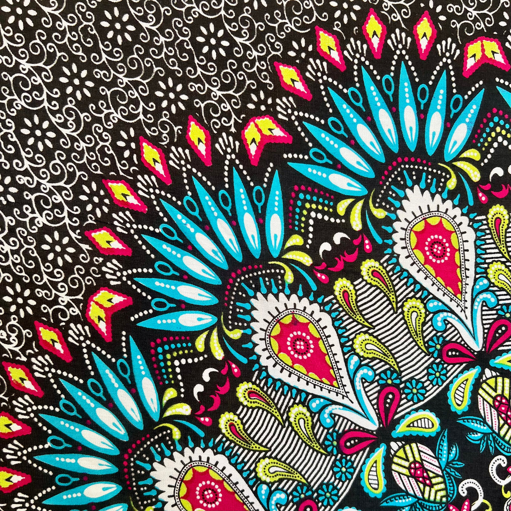 Black & Blue Mandala - Beach Sarong