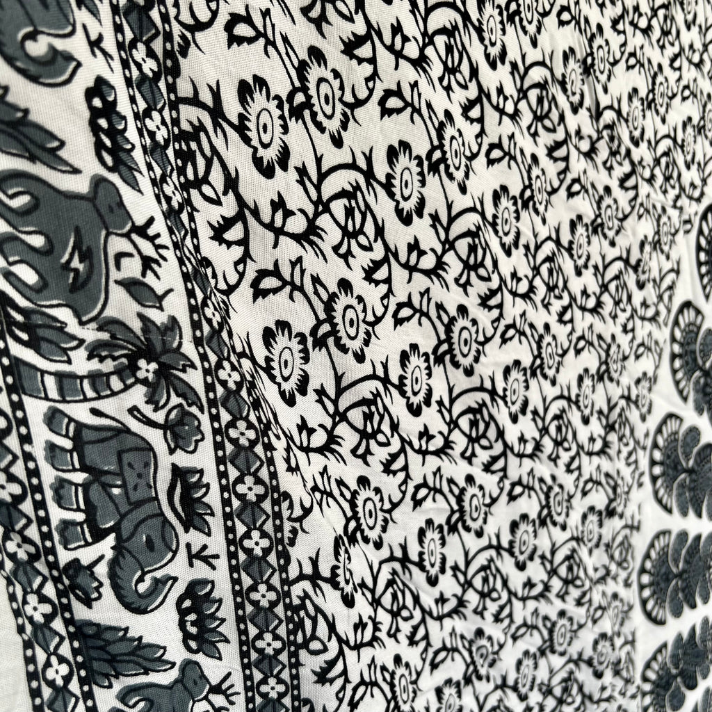 Greyscale Mandala - Beach Sarong