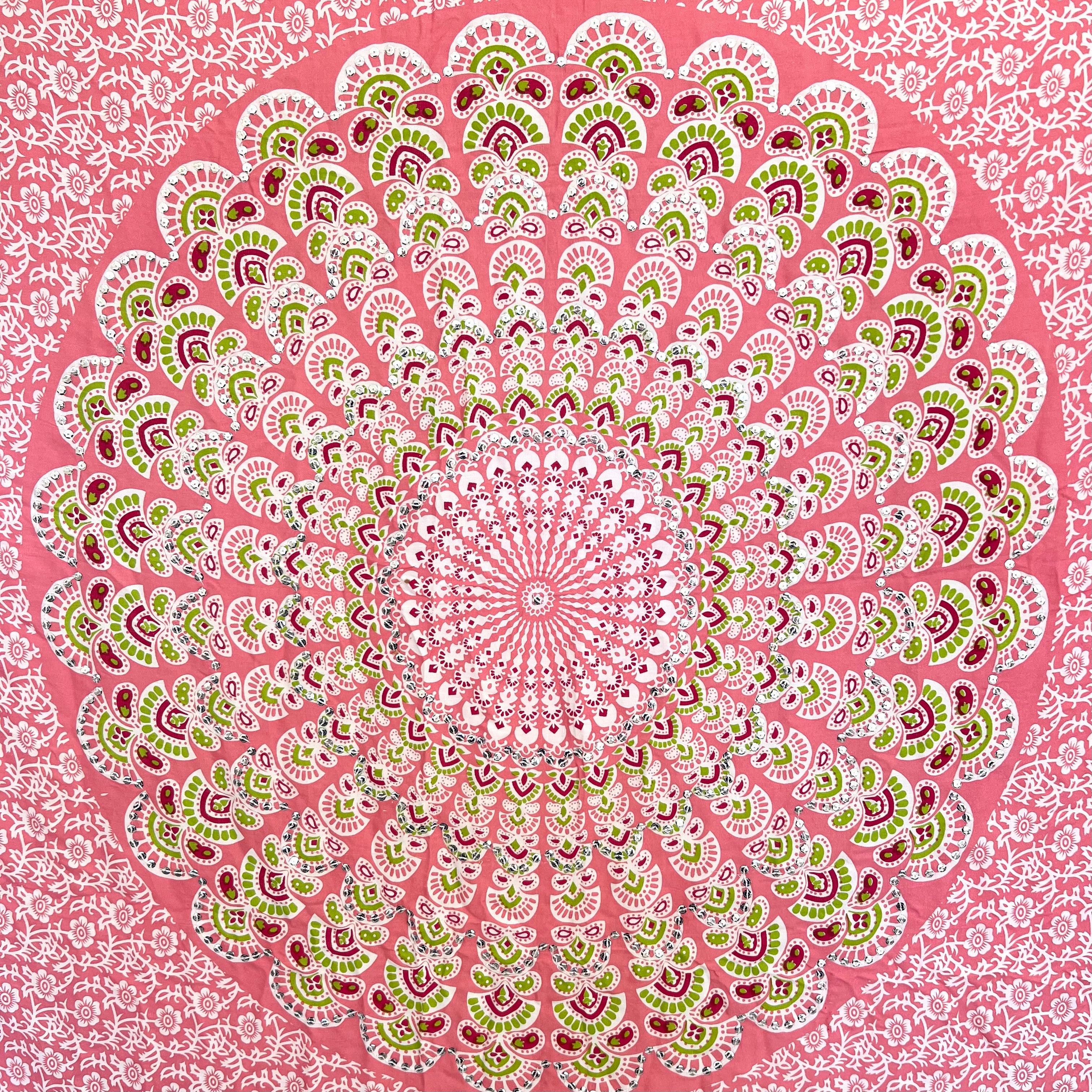 Pink Sequin Mandala - Beach Sarong