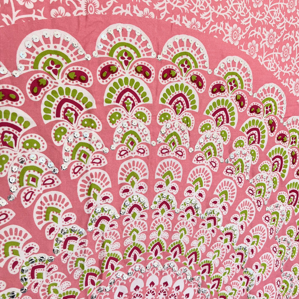 Pink Sequin Mandala - Beach Sarong