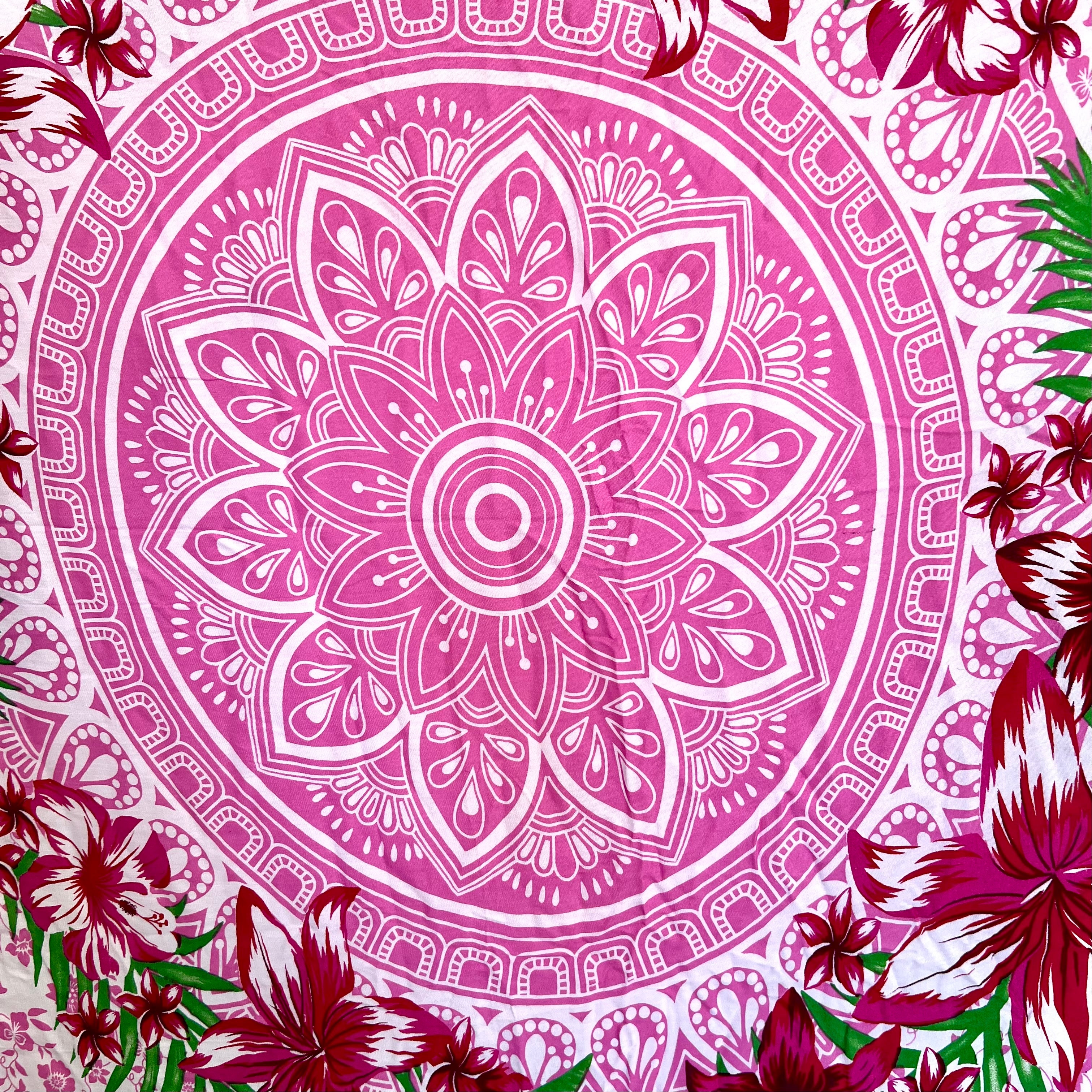 Pink Floral Mandala - Beach Sarong